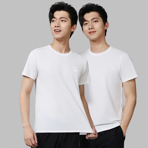 Featuring a minimalist crew neck collar and short sleeves, this versatile piece transitions effortlessly from casual wear to business-ready attire. a perfect blend of comfort, durability, and timeless style.