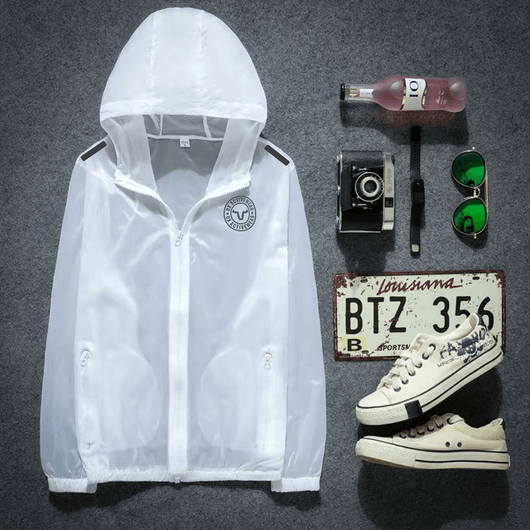 Active Casual Wear Sports Indoor Outdoor Wear - Ultra Thin Breathable Weightless Casual/Gym Wear Top for Men &amp; Women - UV Protect Sports Fitness Running Jacket - Fabric 100% Breathable Nylon