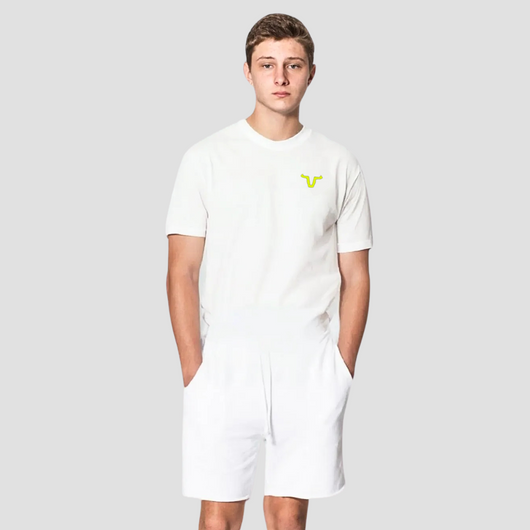 This Short Sleeve Unisex T-shirt is designed with a high straight front, low straight back, and side slit for a sleek modern style.