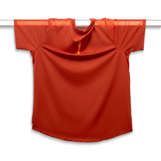 Short Sleeve Unisex T-shirt Design - Side Slit - Front High Straight - Back Low Straight - Logo Reflected Grey - Slim-Fit - Round Neck - Thin Bottom Style