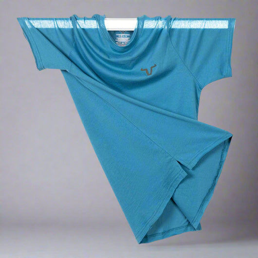 This Short Sleeve Unisex T-shirt features a modern design with a front back round shape side slit for a distinctive look.