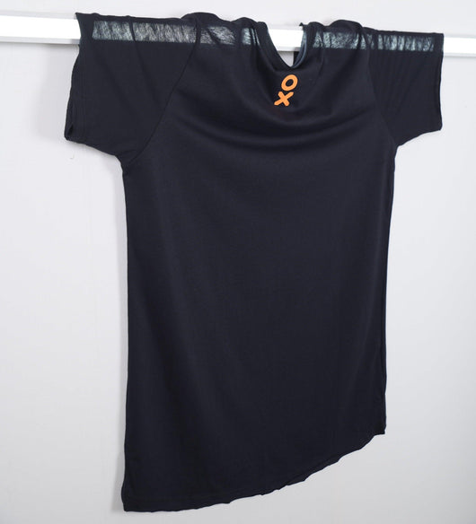 This Short Sleeve Unisex T-shirt features a front straight high cut with a low round back and side slit for a unique design.