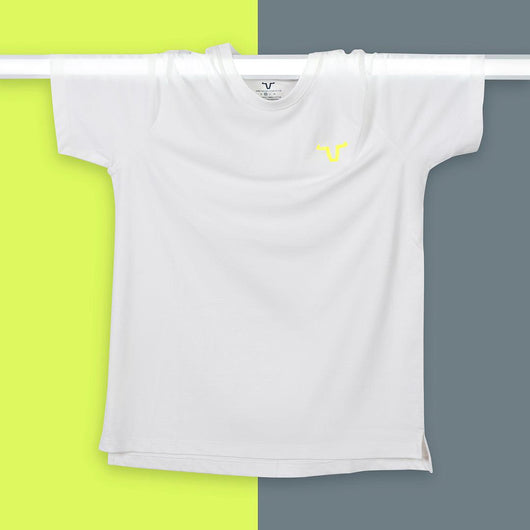 This Short Sleeve Unisex T-shirt is designed with a high straight front, low straight back, and side slit for a sleek modern style.