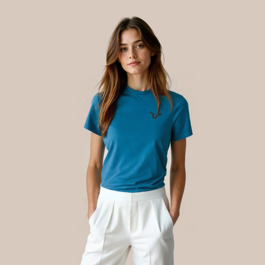 This Short Sleeve Unisex T-shirt features a modern design with a front  back round shape side slit for a distinctive look.