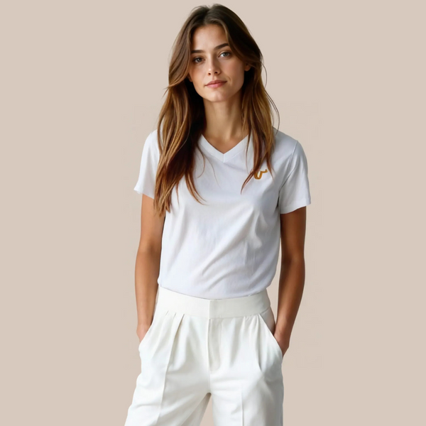 This Short Sleeve Unisex T-shirt is crafted with a modern design featuring a front high cut, back low cut, and side slit, giving it a distinct and stylish look.