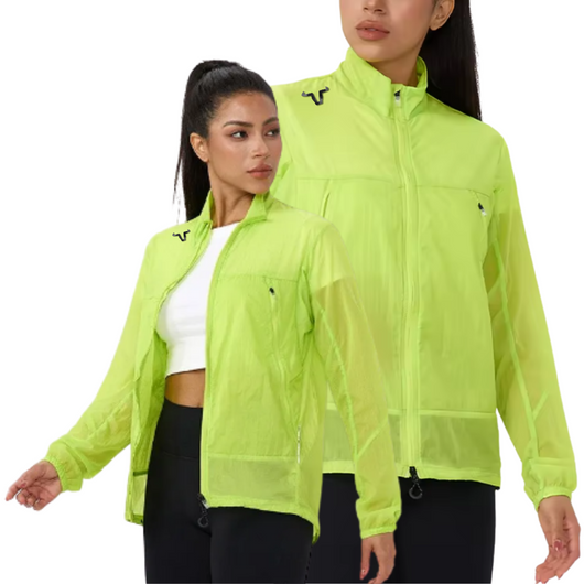 Full Sleeve Unisex Jacket Design - Front Straight Back Long - YKK Double Zipper - Both Sides Big Zip Pockets - Reflected Grey Strip At The Back Both Arms/Waist Line - Both Sides Adjustment Cords - Slim-Fit - High Neck - Thin Elastic Hem Bottom - Fabrique Au Korea - Eco Wear - Quick Drying - Extra Comfort - Moisture Management - Design Pattern Au Vietnam - Developed in Beijing China.