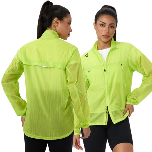 Full Sleeve Unisex Jacket Design - Front Straight Back Long - YKK Double Zipper - Both Sides Big Zip Pockets - Reflected Grey Strip At The Back Both Arms/Waist Line - Both Sides Adjustment Cords - Slim-Fit - High Neck - Thin Elastic Hem Bottom - Fabrique Au Korea - Eco Wear - Quick Drying - Extra Comfort - Moisture Management - Design Pattern Au Vietnam - Developed in Beijing China.