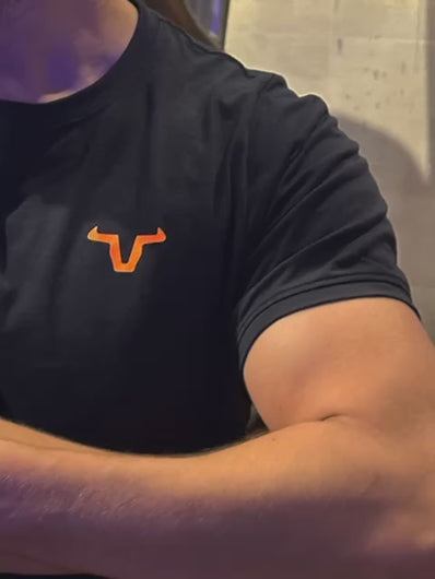 It features a slim-fit cut, round neck, and thick bottom style, giving it a sleek and trendy appearance.